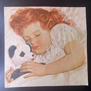 Vintage 1943 Paper Ephemera – Bessie Gutmann Child Illustration, Cannon Towels
